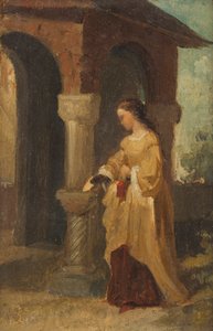 Rapariga em frente da igreja de Julius Schnorr von Carolsfeld