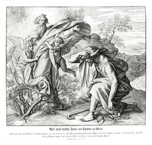 Moisés e o arbusto em chamas, Êxodo de Julius Schnorr von Carolsfeld