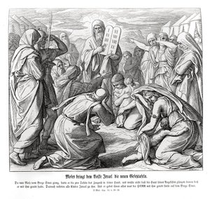 Moisés entrega os mandamentos, Êxodo de Julius Schnorr von Carolsfeld