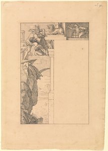 Siegfried luta com o guardião de Julius Schnorr von Carolsfeld