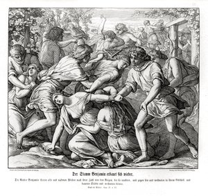 Filhos de Benjamim e as filhas de Shiloh, Juízes de Julius Schnorr von Carolsfeld