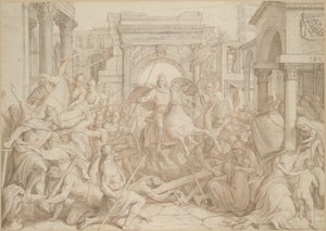 A entrada de Carlos Magno em Pavia, 1840. de Julius Schnorr von Carolsfeld