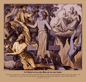 O homem rico e o mendigo Lázaro, Evangelho de Lucas de Julius Schnorr von Carolsfeld