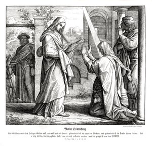 Visitação de Maria, Evangelho de Lucas de Julius Schnorr von Carolsfeld