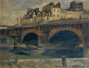 Paisagem Parisiense com Pont Neuf de Julius Ullmann