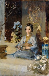 Mulher japonesa em um quarto