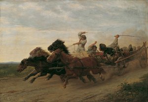 Raça de camponeses eslovacos bêbados de Julius von Blaas d. Ä.