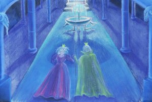 Frog Prince Happily Ever After (pastel a óleo e cor sobre papel)