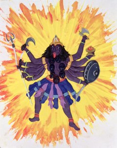 Kali (óleo e argila de modelagem no papel)