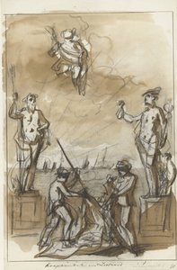 Comércio e Expedição, decoração sobre o Nieuwmarkt, 1795
Comércio e Expedição (título sobre o objecto)