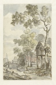 Design para pintura de papel de parede com uma paisagem holandesa de Jurriaan Andriessen