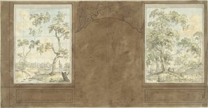 Projecto para a parede da sala de Jan de Groot, Keizersgracht 187 de Jurriaan Andriessen