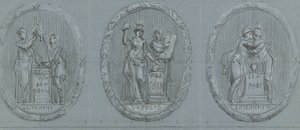 Desenhos para três medalhões: Liberdade, Igualdade e Fraternidade