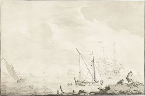 Navio de guerra na praia de Jurriaan Cootwijck