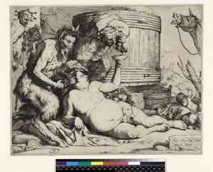 Silenus bêbado. Silenus no barril de vinho, antes de 1652 de Jusepe de Ribera