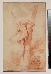 Homem amarrado a uma árvore e uma figura descansando, 1630-35 de Jusepe de Ribera