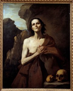 Retrato de Santa Maria a Egípcia, Pintura Penitente no Deserto (Vanita) de José de Ribera dit il Spagnoletto "os Espanhóis" (1591-1652) de Jusepe de Ribera