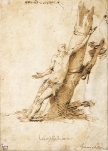 São Sebastião amarrado a uma árvore, olhando para a direita de Jusepe de Ribera