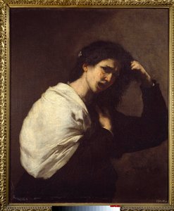 Mulher a rasgar o cabelo Pintura de José de Ribera dit il Spagnoletto "os Espanhóis" (1591-1652) de Jusepe de Ribera