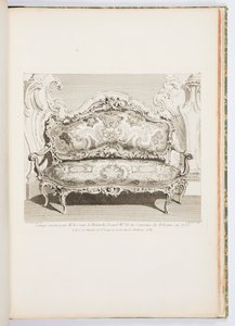 Sofá executado pelo Sr. Conde de Bielinski Grand Mal da Coroa da Polônia, em 1735.; Sofá executado para o Conde de Bielinski em 1735, 4º Prato de Juste Aurèle Meissonnier