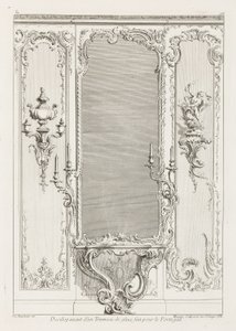 Desenvolvimento de um Trumeau de glace feito para Portugal; Projeto Trumeau com variante para Portugal, 3ª Placa de Juste Aurèle Meissonnier