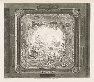 PINTURA DE TECTO; Teto do mesmo gabinete, 4ª Placa de Juste Aurèle Meissonnier
