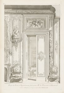 Projeto de porta de apartamento para Me la Baronne de Bezenval .; Projeto de porta para Madame de