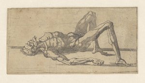 Homem nu, deitado de costas de Juste de Juste (attributed to)