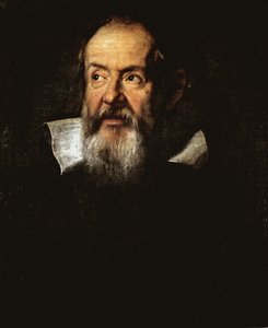 Retrato de Galileu Galilei, astrônomo italiano (óleo sobre tela