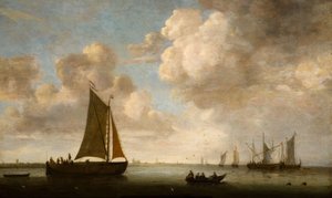 Vista Distante da Costa Holandesa, 1660. de Justus Verwer