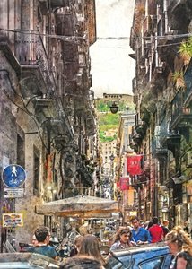 Rua animada de uma cidade histórica de Justyna Jaszke