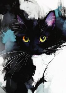 Pintura a pastel de um gato (16)
