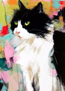 Retrato de um gato colorido de Justyna Jaszke