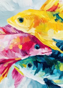 Trio de Peixes Coloridos de Justyna Jaszke