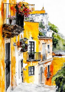 Rua colorida do centro histórico de Justyna Jaszke