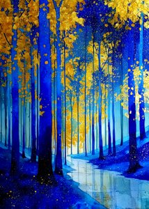 Floresta Azul Dourada de Justyna Jaszke
