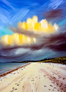 Nuvens douradas sobre a praia de Justyna Jaszke