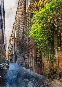 Beco histórico de calçada de Justyna Jaszke