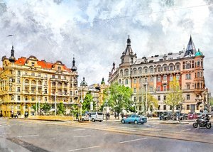 Rua de uma cidade histórica europeia de Justyna Jaszke