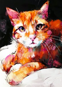 Retrato de um gato moderno de Justyna Jaszke