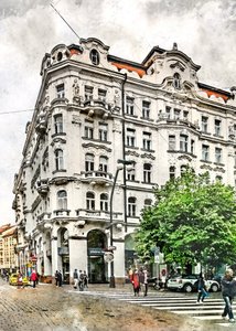 Esquina ornamentada da cidade de Justyna Jaszke