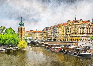 Vista da Cidade Velha de Praga de Justyna Jaszke