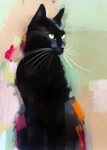 Gato preto vibrante de Justyna Jaszke