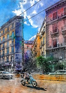Rua animada da cidade de Justyna Jaszke