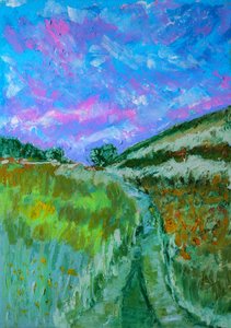 Caminho de campo vibrante