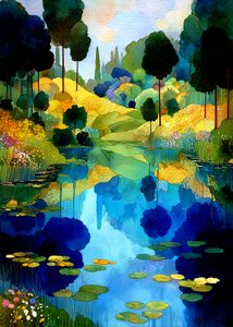 Reflexos vibrantes no lago de Justyna Jaszke