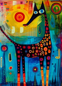 Criatura colorida com manchas