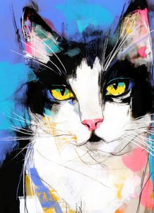 Gato Tuxedo Vibrante de Justyna Jaszke