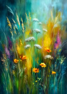 Prado de flores silvestres colorido de Justyna Jaszke