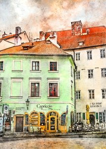 Café Europeu Watercolor de Justyna Jaszke